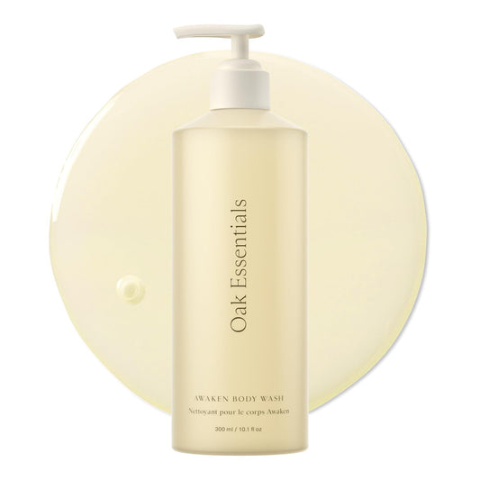 Oak Essentials Awaken Body Wash | Hydrating Shower Gel with Lavender Oil, Cedarwood Oil & Rice Bran Extract, 10.1 Fl Oz