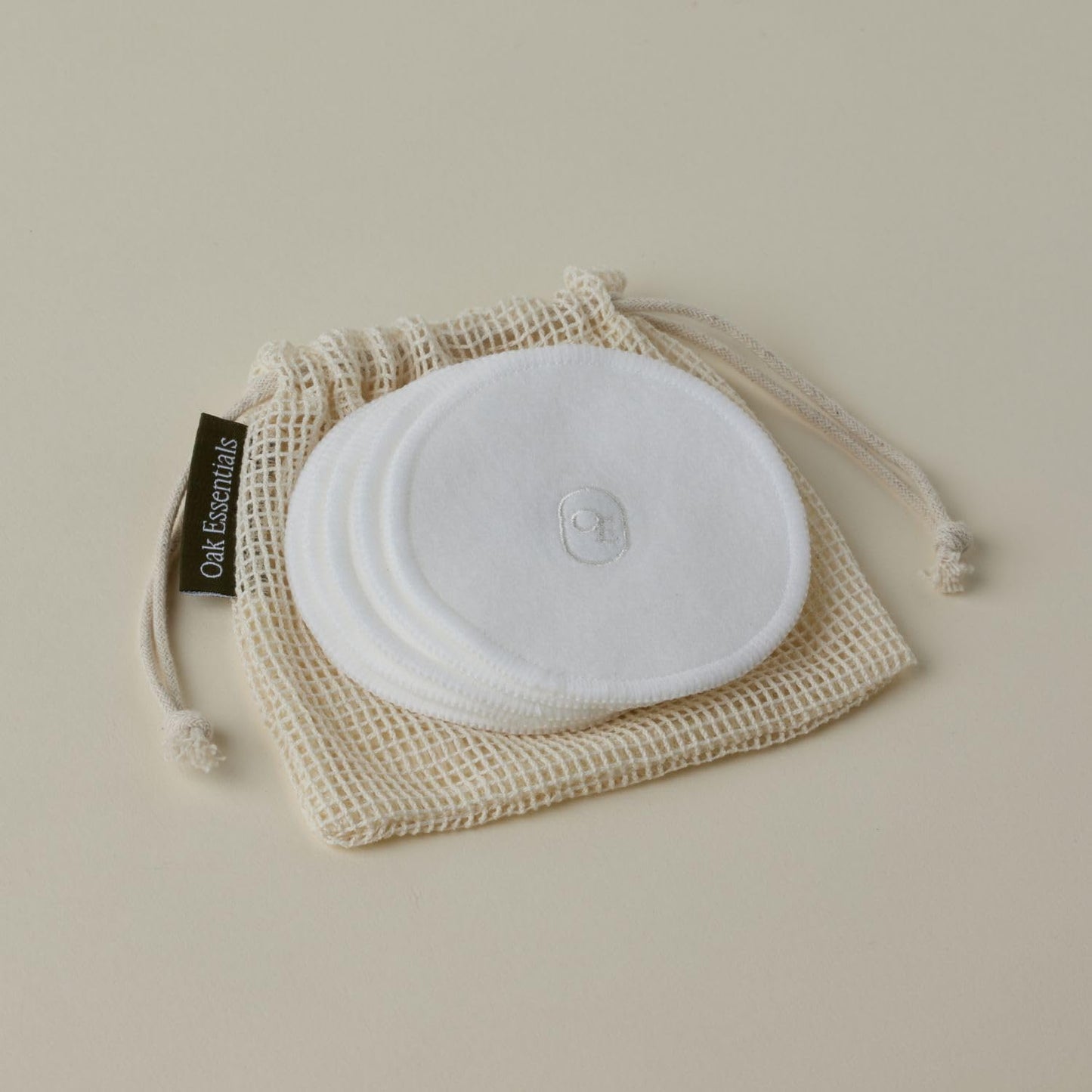 Oak Essentials Reusable Cotton Rounds | Sustainable Skincare Pads for Cleansing & Makeup Removal | Washable & Eco-Friendly, Set of 5