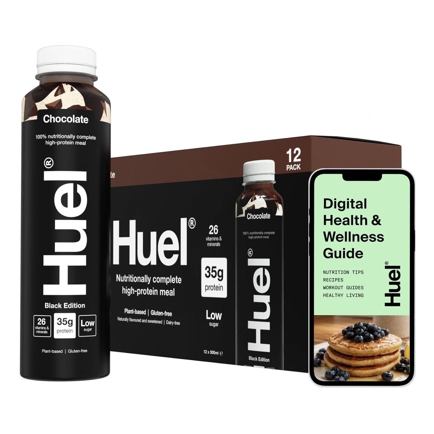 Huel Ready-to-Drink | Strawberry Meal Replacement Drink | High Protein Drink | Nutritionally Complete, Low Sugar, High Fiber, Plant Based, Vegan, Healthy | 22g Protein Per Bottle, 16.9 Fl Oz (12 Pack)