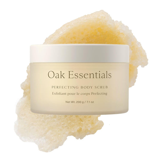 Oak Essentials Perfecting Body Scrub | Gentle Sugar Body Exfoliator for Visibly Smoother, Softer Skin, 7.1 Oz