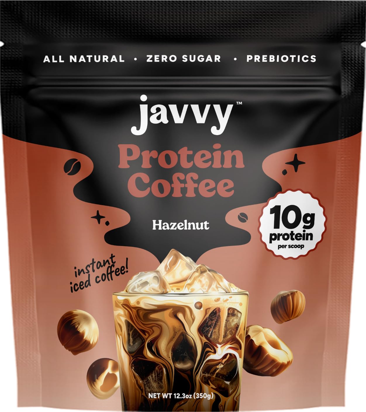 Javvy Iced Protein Coffee with Whey Protein Powder, French Vanilla V3 | 10g Whey Protein, 100% Natural Cold Brew, Zero Artificial Flavors & Sweeteners, 80mg Caffeine, No Added Sugar