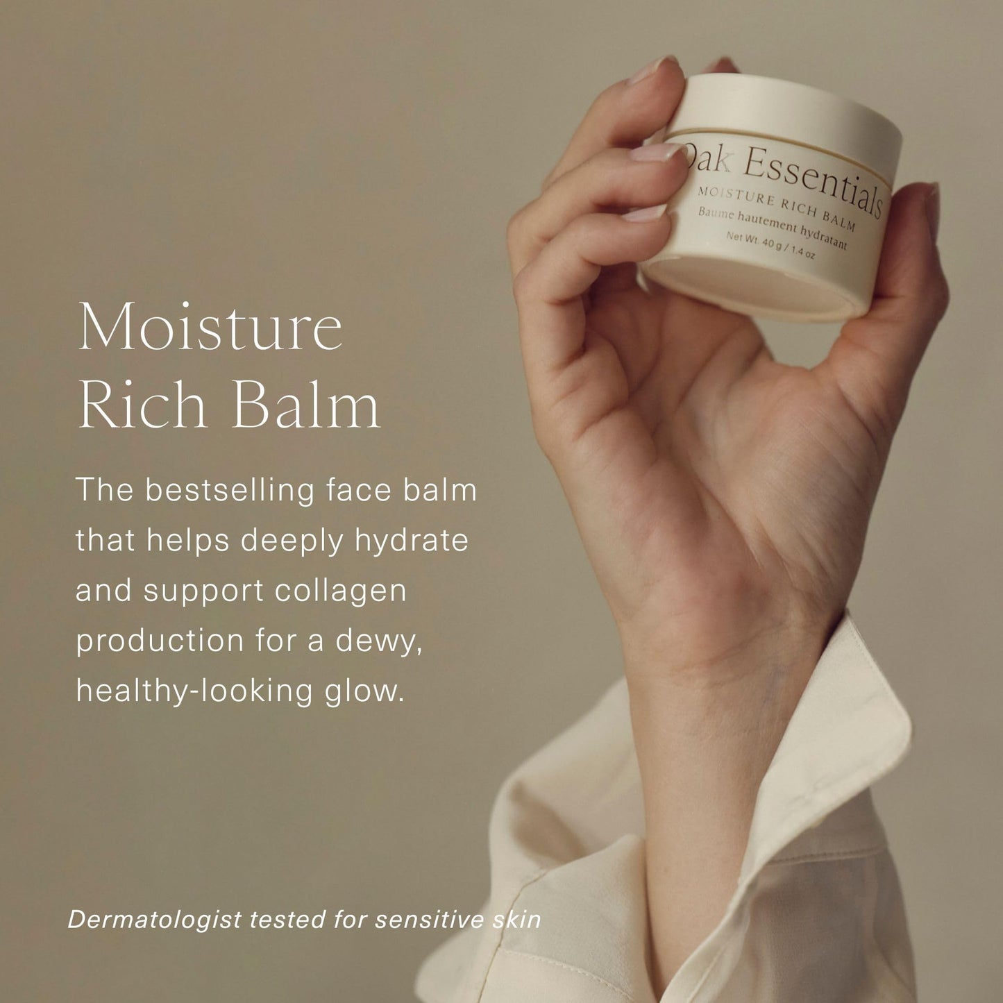 Oak Essentials Moisture Rich Balm | Nourishing Face Balm with Sea Buckthorn & Borage Seed Oil to Help Support Collagen and Deep Hydration, 1.4 Oz