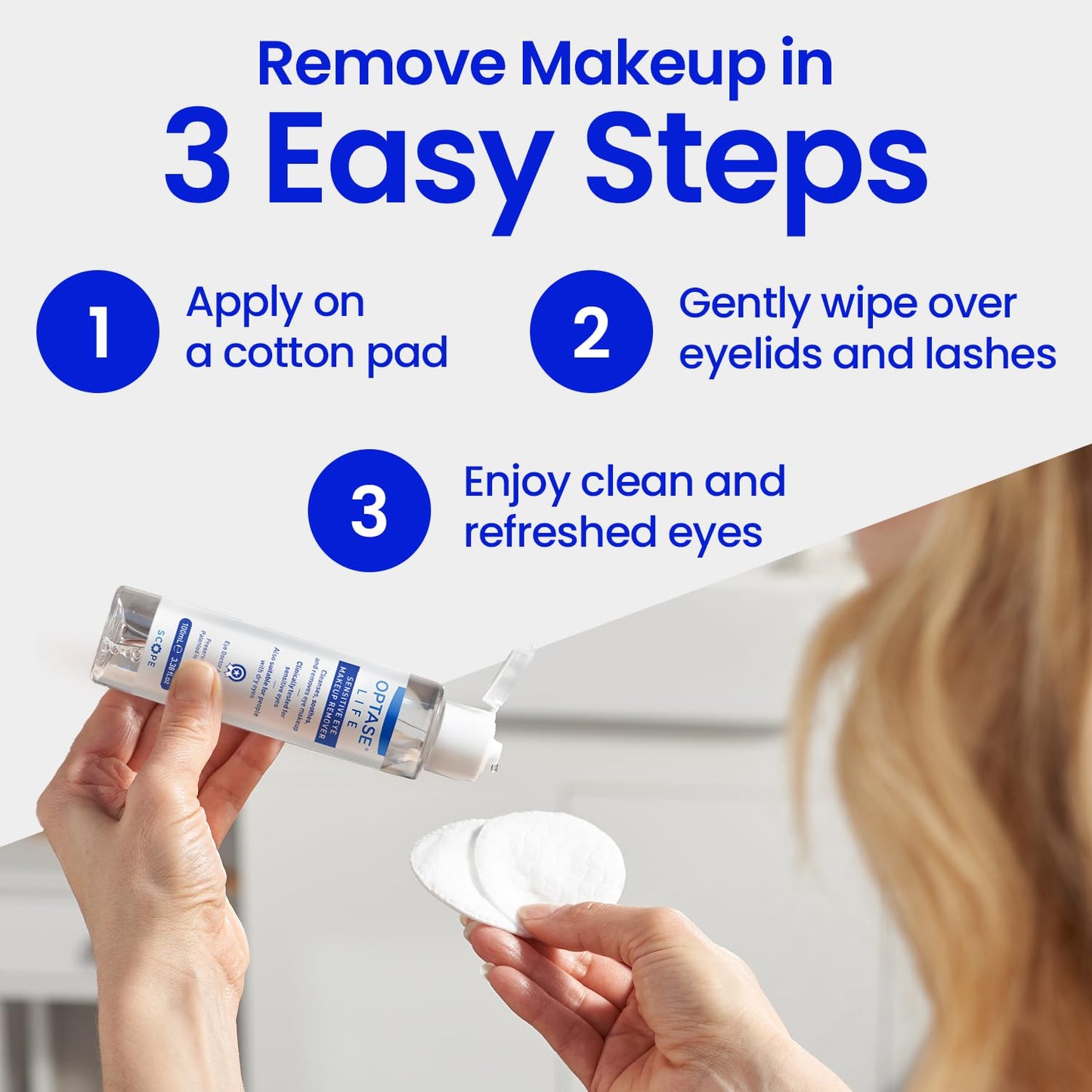 Optase Life Sensitive Eye Makeup Remover – Gentle & Effective for All Skin Types - Breakthrough Innovation vs Traditional Micellar Water - 100ml