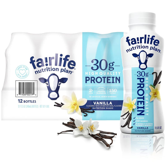 Fair Life Nutrition Plan High Protein Liquid Shake, Vanilla, 11.5 Fl Oz, Pack of 12