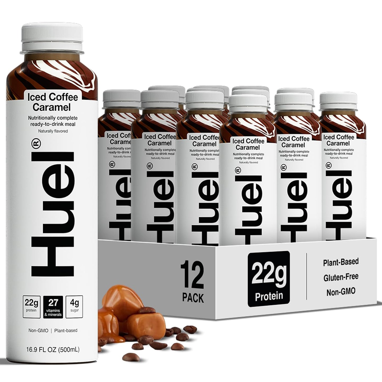 Huel Ready-to-Drink | Strawberry Meal Replacement Drink | High Protein Drink | Nutritionally Complete, Low Sugar, High Fiber, Plant Based, Vegan, Healthy | 22g Protein Per Bottle, 16.9 Fl Oz (12 Pack)