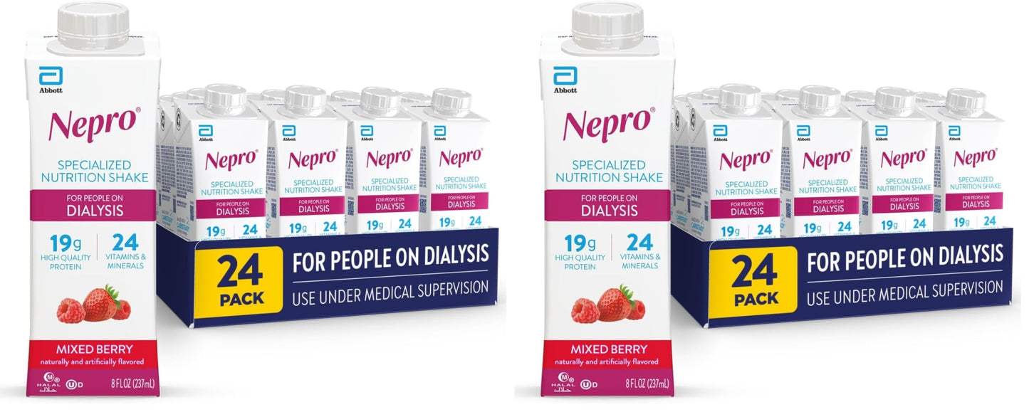 Nepro Nutrition Shake for People on Dialysis, 19g Protein, 420 Calories, Vanilla, 8 fl oz, Pack of 24