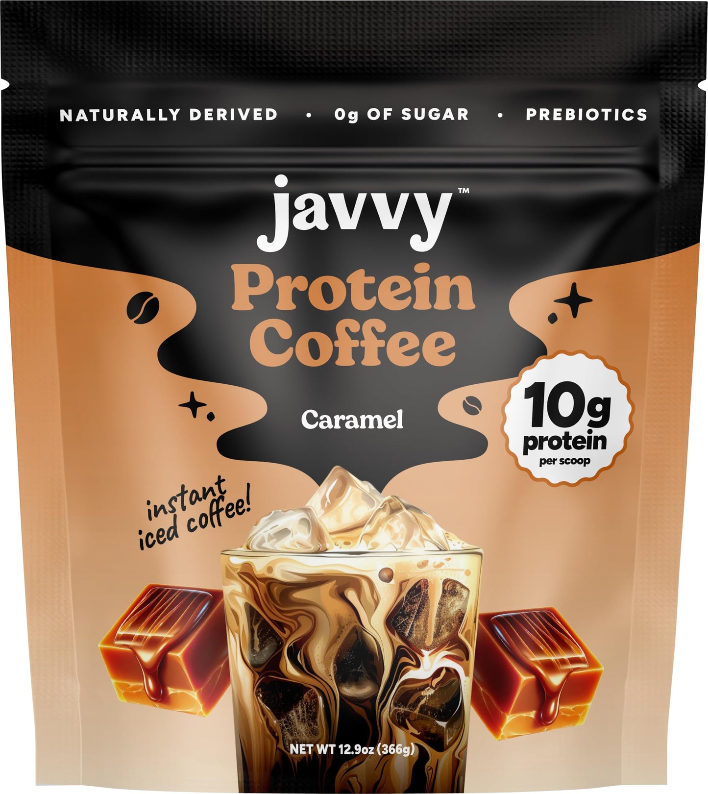 Javvy Iced Protein Coffee with Whey Protein Powder, French Vanilla V3 | 10g Whey Protein, 100% Natural Cold Brew, Zero Artificial Flavors & Sweeteners, 80mg Caffeine, No Added Sugar