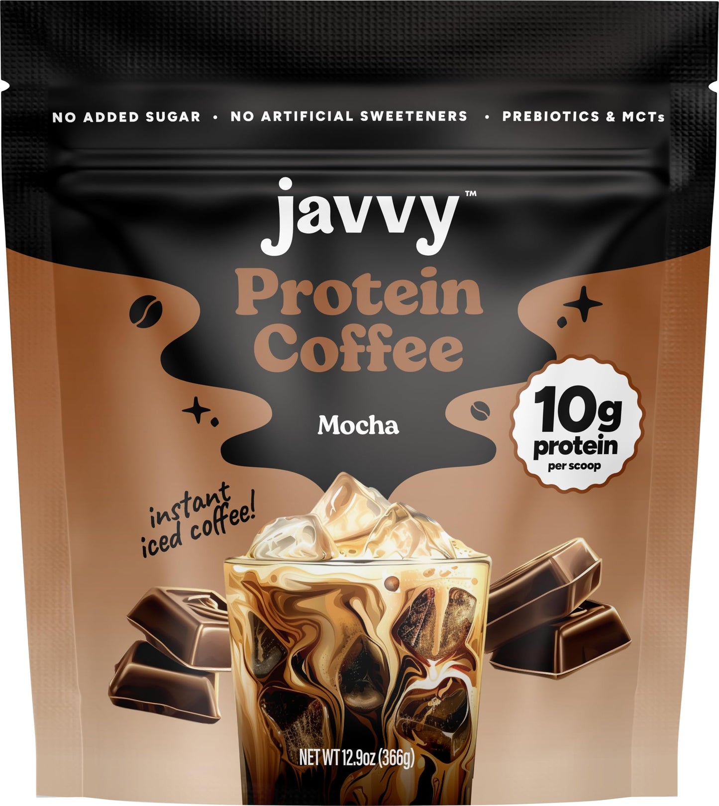 Javvy Iced Protein Coffee with Whey Protein Powder, French Vanilla V3 | 10g Whey Protein, 100% Natural Cold Brew, Zero Artificial Flavors & Sweeteners, 80mg Caffeine, No Added Sugar