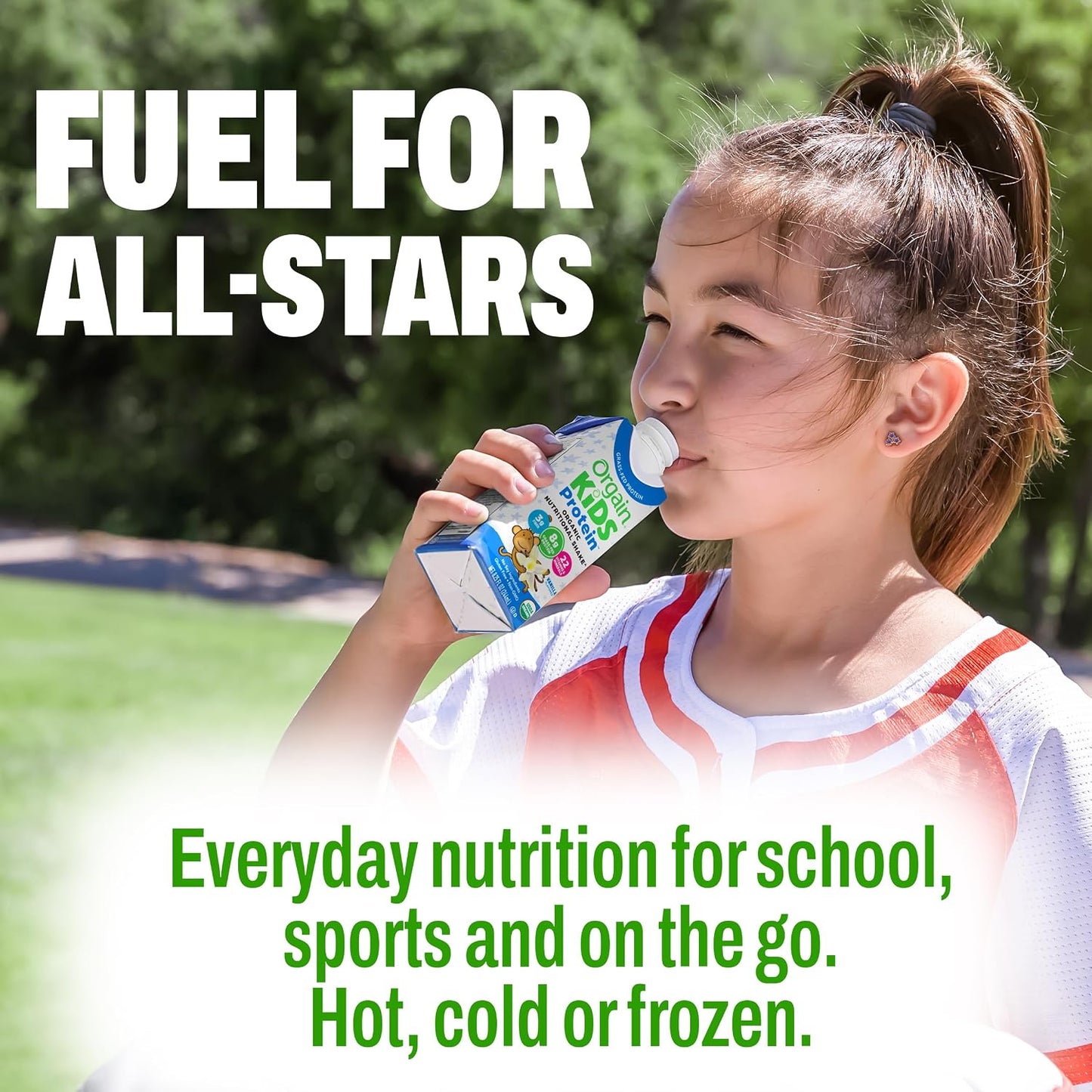 Orgain Organic Kids Nutritional Protein Shake, Vanilla, Healthy Kids Snacks, 8g Dairy Protein, 3g Fiber, 22 Vitamins & Minerals, No Soy ingredients, Gluten Free, Non-GMO, 8.25 Fl Oz (Pack of 12)